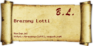 Brezsny Lotti névjegykártya